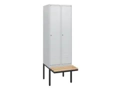 locker met bank,HxBxD 1950x600x815mm,2vak,vak B 300mm,cil.-slot