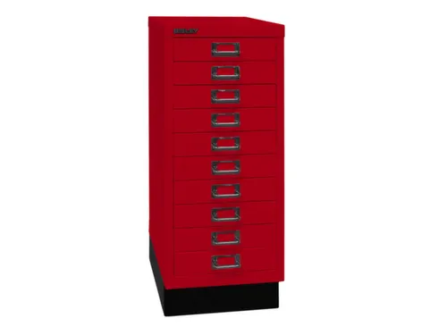 kantoor-ladekast HxBxD 670x279x380mm 10 laden romp kardinaalrood staal