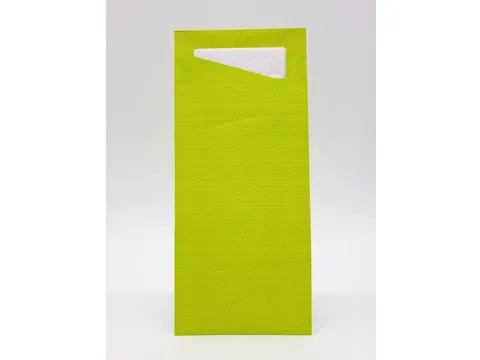 Duni Bestekzakje 8,5x19cm Kiwi met wit servet doos 500 Stuks