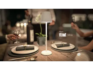 Securit Tafellamp Feline LED Wit oplaadbaar USB dimbaar - 1