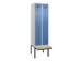 locker met bank,voor scheiding van kleding,HxBxD 2120x600x815mm,2vak