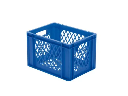 Euronorm-stapelbak 24l 270x400x300mm Wanden/bodem Opengewerkt Blauw