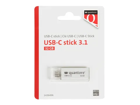 USB stick 3.1 Quantore USB-C 32GB zilver