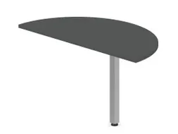 aanbouwtafel,i.h.v.,HxBxD 720-840x1200x600mm,halfrond,MS-donkergrijs