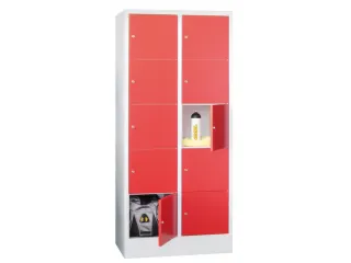 lockerkast,HxBxD 1850x800x500mm,2x5vakken,RAL7035,front RAL3000 - 2