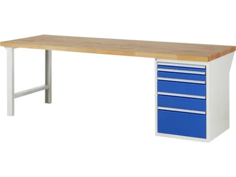 werkbank,HxBxD 890x2500x900mm,beukblad,draagverm. 750kg