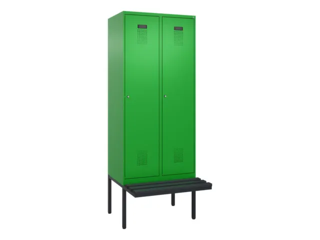locker met bank,voor scheiding van kleding,HxBxD 2120x800x815mm,2vak