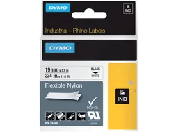 Labeltape Dymo Rhino 18489 Nylon 19mmx3.5m Zwart Op Wit