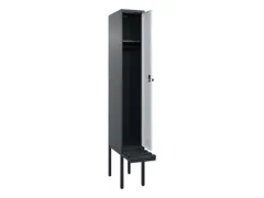 locker met bank,HxBxD 2120x300x815mm,1vak,vak B 300mm,draaigrendel