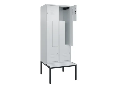 Z-garderobekast,HxBxD 2120x800x815mm,4vak,vak B 400mm,cil.-slot