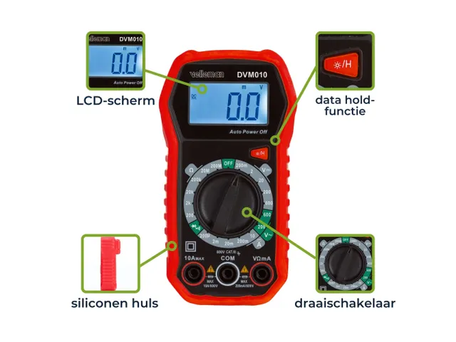 Compacte Robuuste Digitale Multimeter - CAT III - 600 V - 5 Functies