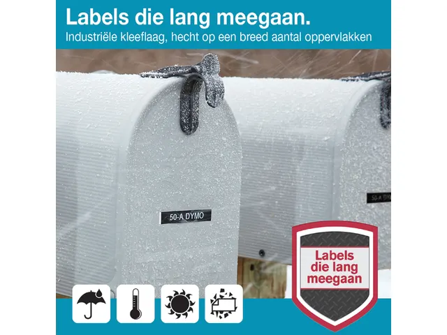 Labeltape Dymo D1 1978365 12mmx3m wit op zwart
