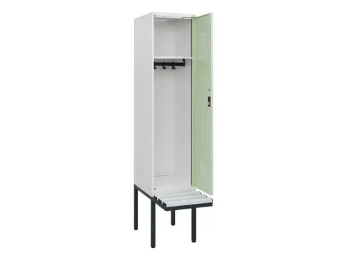 locker met bank,HxBxD 1950x400x815mm,1vak,vak B 400mm,cilinderslot