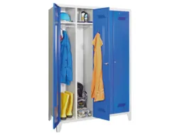 garderobekast,HxBxD 1850x1170x500mm,4vak,RAL7035,front RAL7016