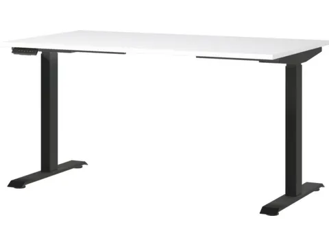 Elektrisch ihv bureau,HxBxD 720-1200x1400x800mm,blad wit,C-voet zwart