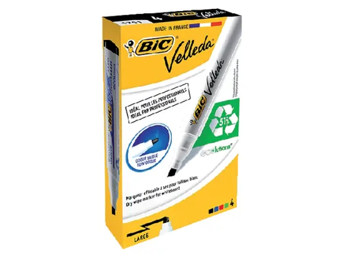 Viltstift Bic 1751 Whiteboard Schuin Assorti 3.7-5.5mm Set À 4St