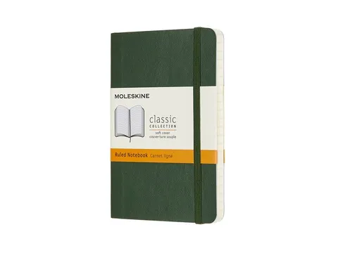 Notitieboek Moleskine pocket 90x140mm lijn soft cover myrtle green