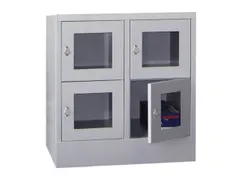 lockerkast,HxBxD 855x800x500mm,2x2vakken,RAL7035,front RAL3000