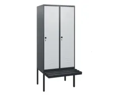 locker met bank,HxBxD 1950x800x815mm,2vak,vak B 400mm,draaigrendel