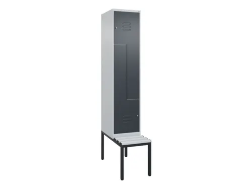 Z-garderobekast,HxBxD 2120x400x815mm,2vak,vak B 400mm,cil.-slot