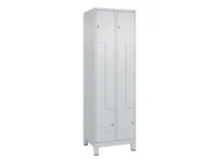 Z-garderobekast,HxBxD 1950x600x500mm,vak B 150/300mm,cil.-slot,voeten