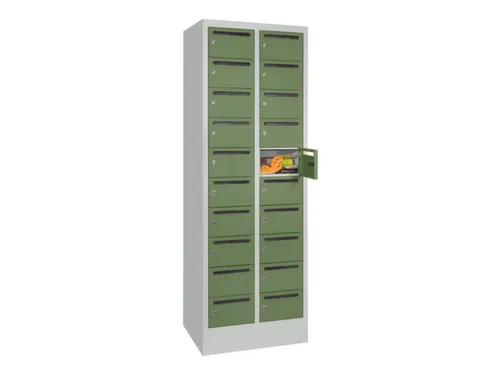 Postsorteerkast 1850x630x500mm 2x10 Vakken Ral7035 Front Ral6011