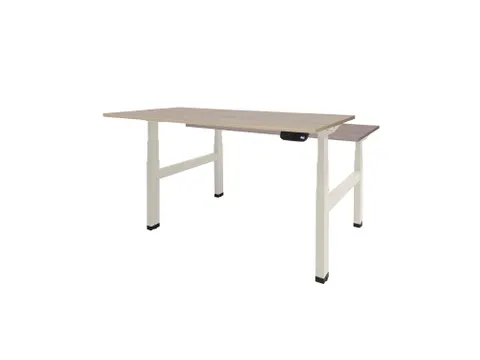 Dextro Plus Duo Zit-sta Bureau Elektrisch 120x80 Robson Eiken 25mm Wit