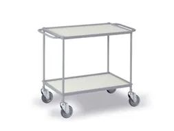 Universele Wagen 150kg 785x425mm 2 Etages Met Beugel Zilvergrijs