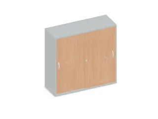 Schuifdeurkast 1150x1200x430mm Romp Lichtgrijs Decor Front Beuken - 1
