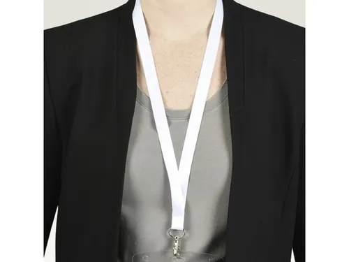 Lanyard Avery rPET wit 440x15mm met karabijnhaak 10 stuks