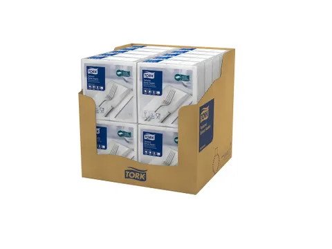 Tork 509420 Textured Dinnerservet 2-laags 39x39cm 1/8-vouw wit 20x50st