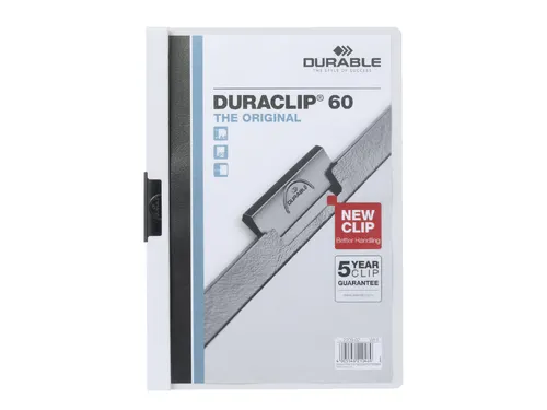 Klemmap Durable Duraclip A4 6mm 60 vellen wit