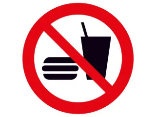 verbodsbord,eten,drinken verboden,wandbord,aluminium,standaard,Ø 200m - 1