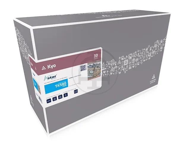 AS14580 Astar Kyocera TK580 FSC toner cyaan rebuilt 2800pag chip