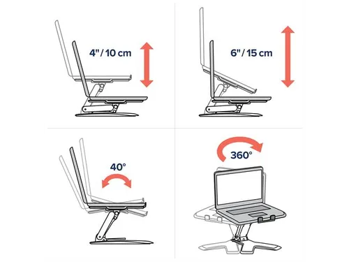 Laptopstandaard in Hoogte verstelbaar Neo-Flex Zwart