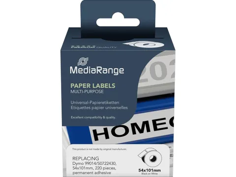 Labels alternatief DYMO 99014 zwart op wit 101x54mm 220 stuks