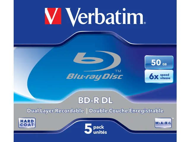 Blu-ray Disk Verbatim Speed 6x Dual Layer 50gb 5 Stuks