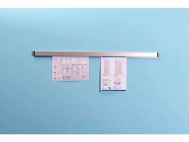 Paperrail 100cm aluminium grijs | PlanbordOnline.nl