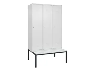 locker met bank,HxBxD 2120x1200x815mm,3vak,vak B 400mm,cil.-slot - 1