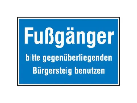 Aanwijzingsbord,Voetganger,Aluminium Gemerkt,Gemoffeld,Blauw/Wit