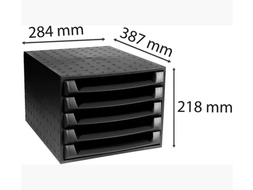 Ladenbox Exacompta Ecoblack Open Zwart 5 Laden A4+