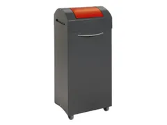 Afvalbak 75 Liter 840x380x320mm Plaatstaal 2 Wielen Klep Rood