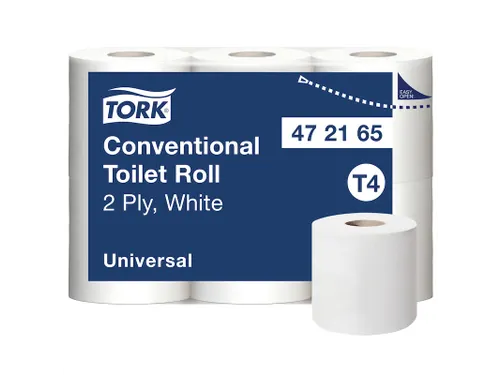 Tork 472165 Traditioneel Toiletpapier Rol Wit T4 200 Vel 2-laags 48 Ro