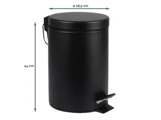 Afvalbak BRASQ pedaalemmer 20 liter zwart rvs - 3