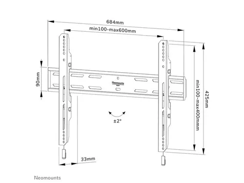 Wandsteun Select TV 40-82 Inch Zwart WL30S-850BL16