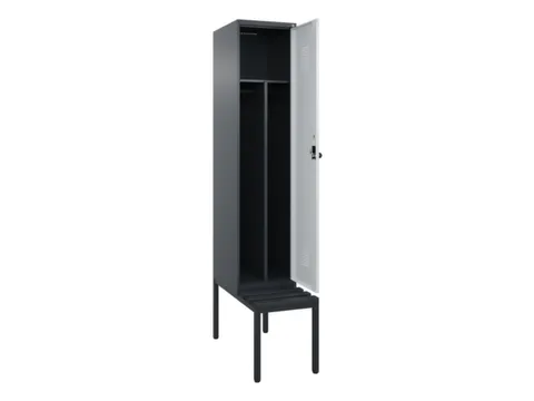 locker met bank,voor scheiding van kleding,HxBxD 2120x400x815mm,1vak
