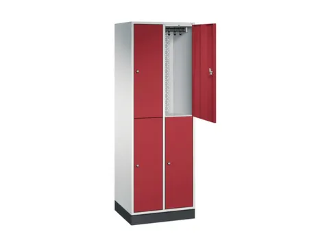 Dubbeldekse garderobekast,RAL 7035/RAL 3003,HxBxD 1950x620x500mm