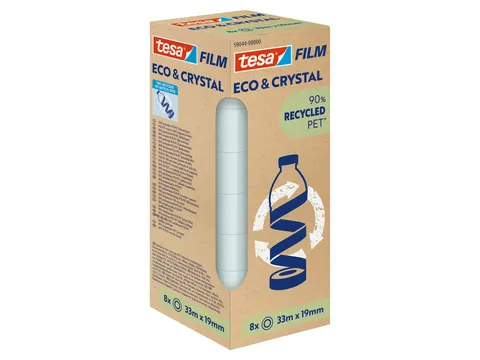 Plakband Tesa eco&crystal 59044 19mmx33m transparant 8 rollen