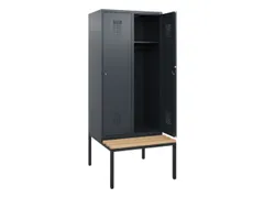 locker met bank,HxBxD 1950x800x815mm,2vak,vak B 400mm,cilinderslot