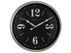 Landelijke wandklok - 39cm - Stille klok - Wit/ ZIlver - NeXtime "Clas